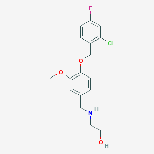 molecular formula C17H19ClFNO3 B503776 2-({4-[(2-Chloro-4-fluorobenzyl)oxy]-3-methoxybenzyl}amino)ethanol 