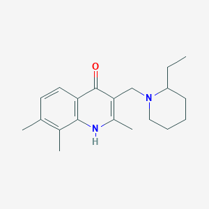 molecular formula C20H28N2O B5037762 3-[(2-ethyl-1-piperidinyl)methyl]-2,7,8-trimethyl-4-quinolinol 