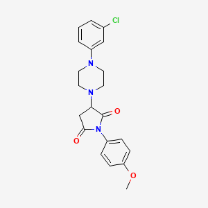 molecular formula C21H22ClN3O3 B5037787 3-[4-(3-chlorophenyl)-1-piperazinyl]-1-(4-methoxyphenyl)-2,5-pyrrolidinedione 