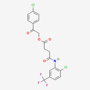 molecular formula C19H14Cl2F3NO4 B5037789 2-(4-chlorophenyl)-2-oxoethyl 4-{[2-chloro-5-(trifluoromethyl)phenyl]amino}-4-oxobutanoate 