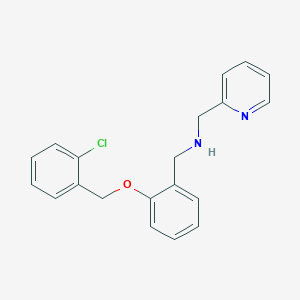 molecular formula C20H19ClN2O B503780 N-{2-[(2-chlorobenzyl)oxy]benzyl}-N-(2-pyridinylmethyl)amine 