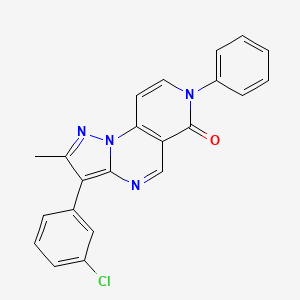 molecular formula C22H15ClN4O B5037806 3-(3-chlorophenyl)-2-methyl-7-phenylpyrazolo[1,5-a]pyrido[3,4-e]pyrimidin-6(7H)-one 