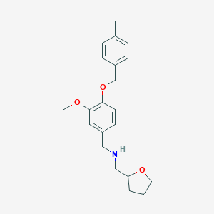 molecular formula C21H27NO3 B503782 1-{3-methoxy-4-[(4-methylbenzyl)oxy]phenyl}-N-(tetrahydrofuran-2-ylmethyl)methanamine 