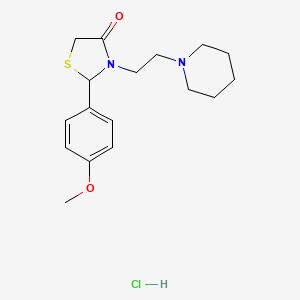 2-(4-methoxyphenyl)-3-[2-(1-piperidinyl)ethyl]-1,3-thiazolidin-4-one hydrochloride
