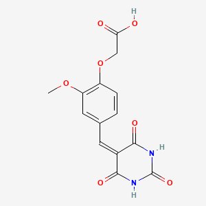 molecular formula C14H12N2O7 B5037828 {2-methoxy-4-[(2,4,6-trioxotetrahydro-5(2H)-pyrimidinylidene)methyl]phenoxy}acetic acid 