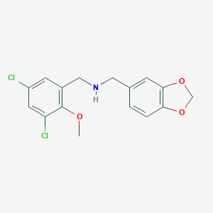 molecular formula C16H15Cl2NO3 B503786 1-(1,3-benzodioxol-5-yl)-N-(3,5-dichloro-2-methoxybenzyl)methanamine 