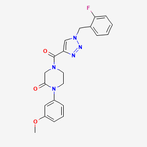 molecular formula C21H20FN5O3 B5037866 4-{[1-(2-fluorobenzyl)-1H-1,2,3-triazol-4-yl]carbonyl}-1-(3-methoxyphenyl)-2-piperazinone 