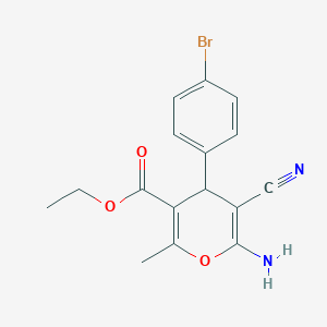 molecular formula C16H15BrN2O3 B5037873 ethyl 6-amino-4-(4-bromophenyl)-5-cyano-2-methyl-4H-pyran-3-carboxylate 