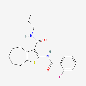 molecular formula C20H23FN2O2S B5037898 2-[(2-fluorobenzoyl)amino]-N-propyl-5,6,7,8-tetrahydro-4H-cyclohepta[b]thiophene-3-carboxamide 