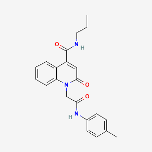 molecular formula C22H23N3O3 B5037935 1-{2-[(4-methylphenyl)amino]-2-oxoethyl}-2-oxo-N-propyl-1,2-dihydro-4-quinolinecarboxamide 