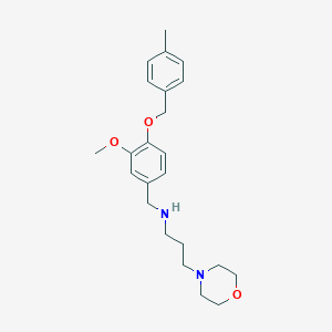 molecular formula C23H32N2O3 B503794 N-{3-methoxy-4-[(4-methylbenzyl)oxy]benzyl}-3-(morpholin-4-yl)propan-1-amine 