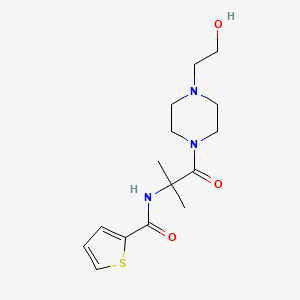 molecular formula C15H23N3O3S B5037951 N-{2-[4-(2-hydroxyethyl)-1-piperazinyl]-1,1-dimethyl-2-oxoethyl}-2-thiophenecarboxamide 