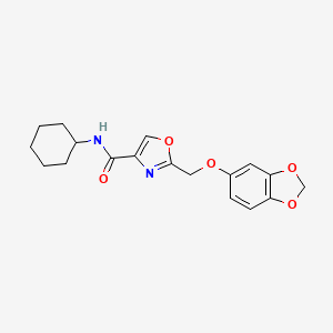 molecular formula C18H20N2O5 B5037954 2-[(1,3-benzodioxol-5-yloxy)methyl]-N-cyclohexyl-1,3-oxazole-4-carboxamide 