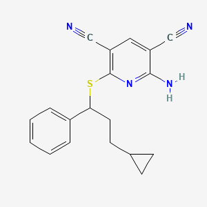 2-amino-6-[(3-cyclopropyl-1-phenylpropyl)thio]-3,5-pyridinedicarbonitrile