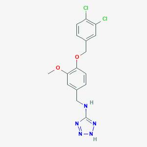 molecular formula C16H15Cl2N5O2 B503799 N-{4-[(3,4-dichlorobenzyl)oxy]-3-methoxybenzyl}-1H-tetrazol-5-amine 