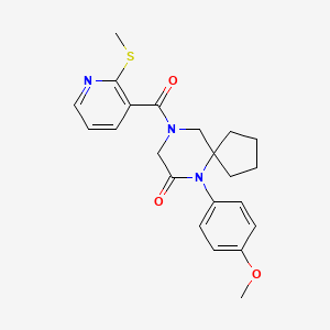 molecular formula C22H25N3O3S B5037998 6-(4-methoxyphenyl)-9-{[2-(methylthio)-3-pyridinyl]carbonyl}-6,9-diazaspiro[4.5]decan-7-one 