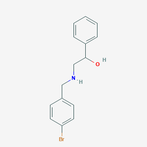 molecular formula C15H16BrNO B503800 2-[(4-Bromobenzyl)amino]-1-phenylethanol 