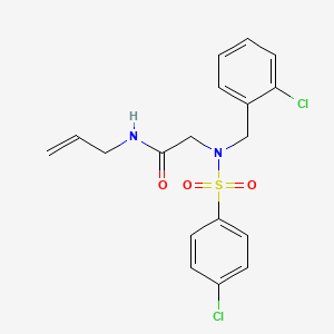 molecular formula C18H18Cl2N2O3S B5038010 N~1~-allyl-N~2~-(2-chlorobenzyl)-N~2~-[(4-chlorophenyl)sulfonyl]glycinamide 