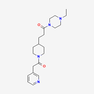 molecular formula C21H32N4O2 B5038056 1-ethyl-4-{3-[1-(3-pyridinylacetyl)-4-piperidinyl]propanoyl}piperazine 