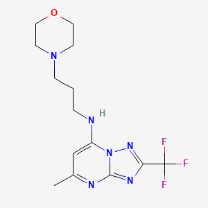 molecular formula C14H19F3N6O B5038072 5-methyl-N-[3-(4-morpholinyl)propyl]-2-(trifluoromethyl)[1,2,4]triazolo[1,5-a]pyrimidin-7-amine 