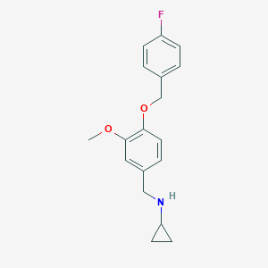 molecular formula C18H20FNO2 B503809 N-{4-[(4-fluorobenzyl)oxy]-3-methoxybenzyl}cyclopropanamine 