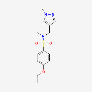 molecular formula C14H19N3O3S B5038091 4-ethoxy-N-methyl-N-[(1-methyl-1H-pyrazol-4-yl)methyl]benzenesulfonamide 