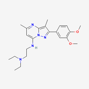 molecular formula C22H31N5O2 B5038120 N'-[2-(3,4-dimethoxyphenyl)-3,5-dimethylpyrazolo[1,5-a]pyrimidin-7-yl]-N,N-diethyl-1,2-ethanediamine 