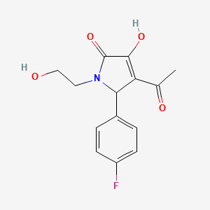 molecular formula C14H14FNO4 B5038133 4-acetyl-5-(4-fluorophenyl)-3-hydroxy-1-(2-hydroxyethyl)-1,5-dihydro-2H-pyrrol-2-one 