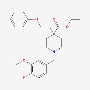 molecular formula C24H30FNO4 B5038136 ethyl 1-(4-fluoro-3-methoxybenzyl)-4-(2-phenoxyethyl)-4-piperidinecarboxylate 
