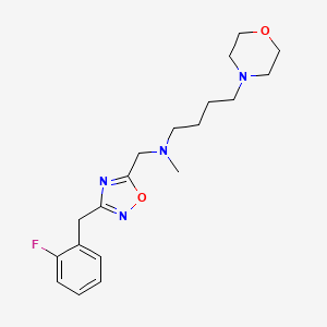 molecular formula C19H27FN4O2 B5038146 N-{[3-(2-fluorobenzyl)-1,2,4-oxadiazol-5-yl]methyl}-N-methyl-4-(4-morpholinyl)-1-butanamine 