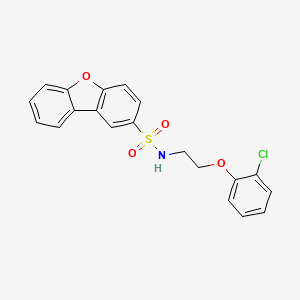 molecular formula C20H16ClNO4S B5038161 N-[2-(2-chlorophenoxy)ethyl]dibenzo[b,d]furan-2-sulfonamide 