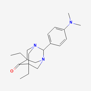 2-[4-(dimethylamino)phenyl]-5,7-diethyl-1,3-diazatricyclo[3.3.1.1~3,7~]decan-6-one