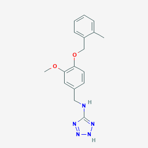 molecular formula C17H19N5O2 B503817 N-{3-methoxy-4-[(2-methylbenzyl)oxy]benzyl}-1H-tetrazol-5-amine 