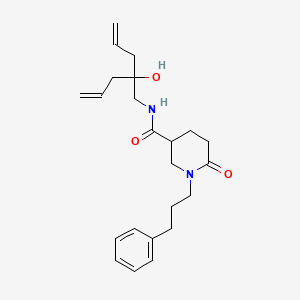 molecular formula C23H32N2O3 B5038202 N-(2-allyl-2-hydroxy-4-penten-1-yl)-6-oxo-1-(3-phenylpropyl)-3-piperidinecarboxamide 