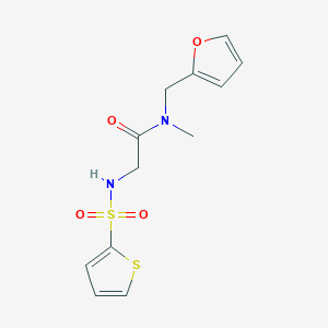 molecular formula C12H14N2O4S2 B5038219 N~1~-(2-furylmethyl)-N~1~-methyl-N~2~-(2-thienylsulfonyl)glycinamide 
