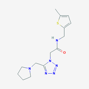 molecular formula C14H20N6OS B5038243 N-[(5-methyl-2-thienyl)methyl]-2-[5-(1-pyrrolidinylmethyl)-1H-tetrazol-1-yl]acetamide 