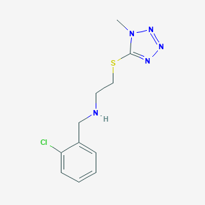 molecular formula C11H14ClN5S B503825 N-(2-chlorobenzyl)-2-[(1-methyl-1H-tetrazol-5-yl)sulfanyl]ethanamine 