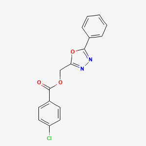 molecular formula C16H11ClN2O3 B5038252 (5-phenyl-1,3,4-oxadiazol-2-yl)methyl 4-chlorobenzoate 