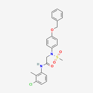 molecular formula C23H23ClN2O4S B5038259 N~2~-[4-(benzyloxy)phenyl]-N~1~-(3-chloro-2-methylphenyl)-N~2~-(methylsulfonyl)glycinamide 