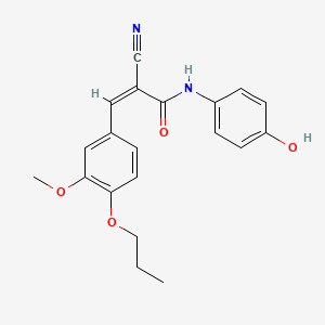 molecular formula C20H20N2O4 B5038271 2-cyano-N-(4-hydroxyphenyl)-3-(3-methoxy-4-propoxyphenyl)acrylamide 