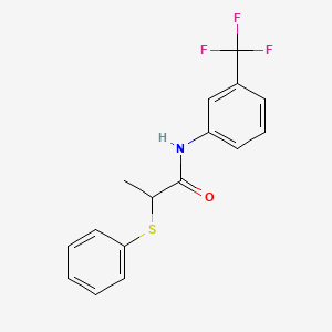 molecular formula C16H14F3NOS B5038277 2-(phenylthio)-N-[3-(trifluoromethyl)phenyl]propanamide 