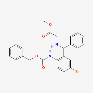 molecular formula C24H23BrN2O4 B5038297 methyl N-[(2-{[(benzyloxy)carbonyl]amino}-5-bromophenyl)(phenyl)methyl]glycinate 