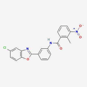 molecular formula C21H14ClN3O4 B5038306 N-[3-(5-chloro-1,3-benzoxazol-2-yl)phenyl]-2-methyl-3-nitrobenzamide 