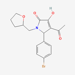 molecular formula C17H18BrNO4 B5038339 4-acetyl-5-(4-bromophenyl)-3-hydroxy-1-(tetrahydro-2-furanylmethyl)-1,5-dihydro-2H-pyrrol-2-one 