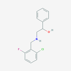 molecular formula C15H15ClFNO B503834 2-[(2-Chloro-6-fluorobenzyl)amino]-1-phenylethanol 