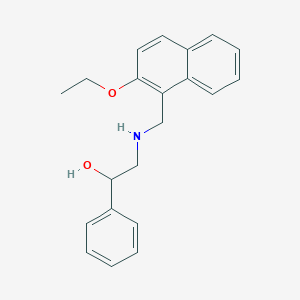 molecular formula C21H23NO2 B503836 2-{[(2-Ethoxynaphthalen-1-yl)methyl]amino}-1-phenylethanol 