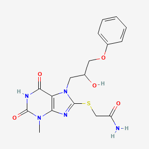 molecular formula C17H19N5O5S B5038368 2-{[7-(2-hydroxy-3-phenoxypropyl)-3-methyl-2,6-dioxo-2,3,6,7-tetrahydro-1H-purin-8-yl]thio}acetamide 