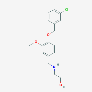 molecular formula C17H20ClNO3 B503837 2-({4-[(3-Chlorobenzyl)oxy]-3-methoxybenzyl}amino)ethanol 