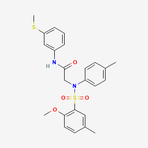 molecular formula C24H26N2O4S2 B5038376 N~2~-[(2-methoxy-5-methylphenyl)sulfonyl]-N~2~-(4-methylphenyl)-N~1~-[3-(methylthio)phenyl]glycinamide 