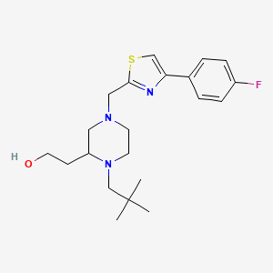 molecular formula C21H30FN3OS B5038390 2-(1-(2,2-dimethylpropyl)-4-{[4-(4-fluorophenyl)-1,3-thiazol-2-yl]methyl}-2-piperazinyl)ethanol 